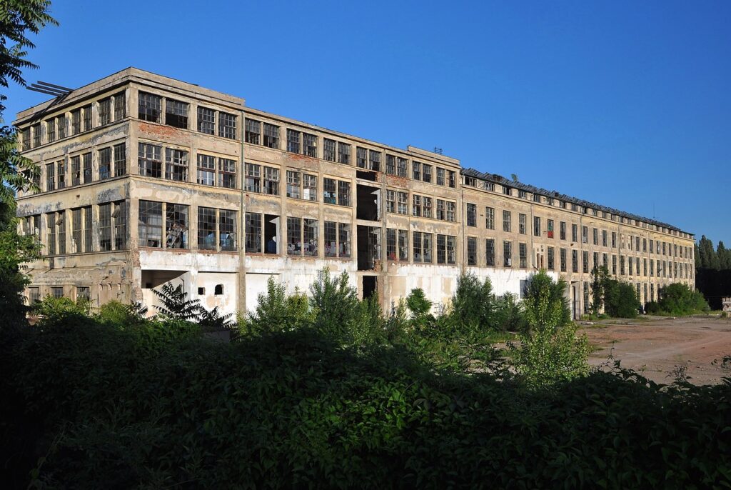 old factory, brownfield, building
