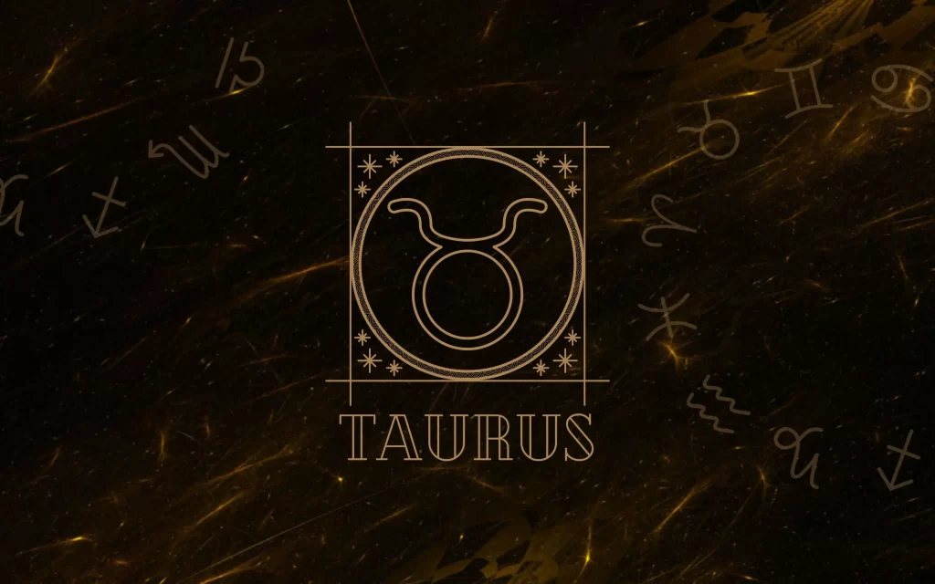 Znamení Býka na černém pozadí.