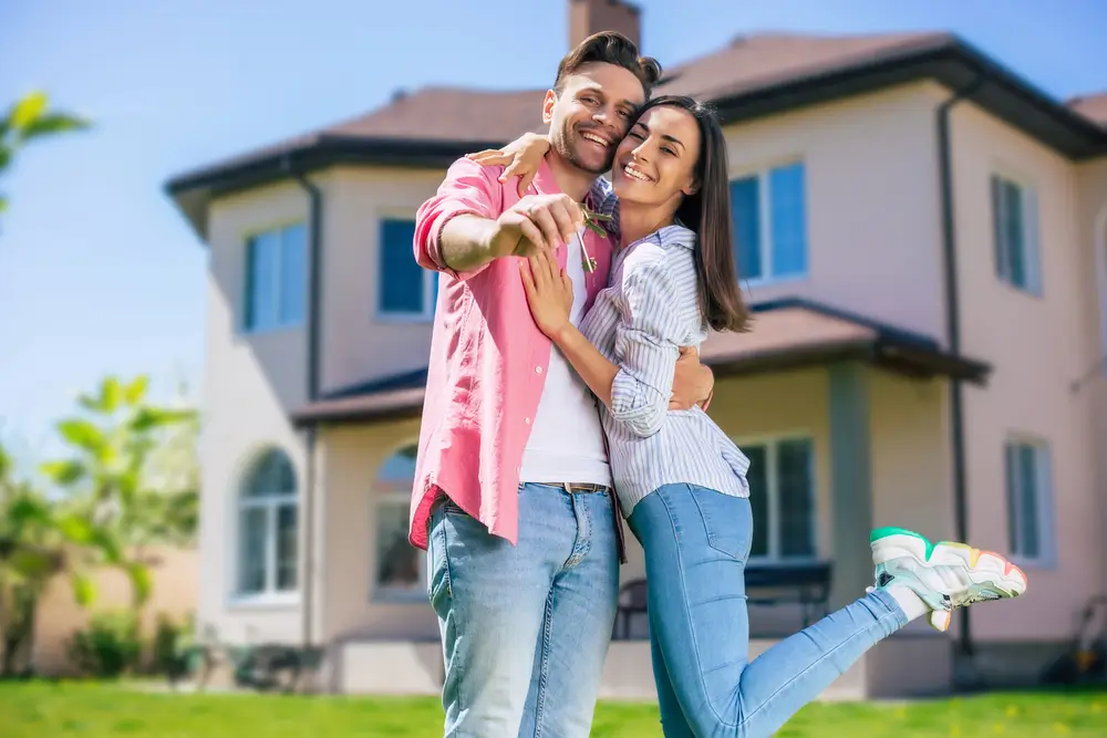 Žena s mužem u baráku.