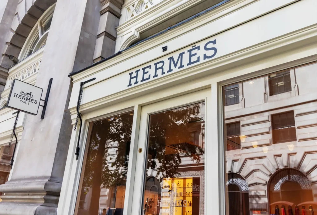 Pohled na obchod Hermes