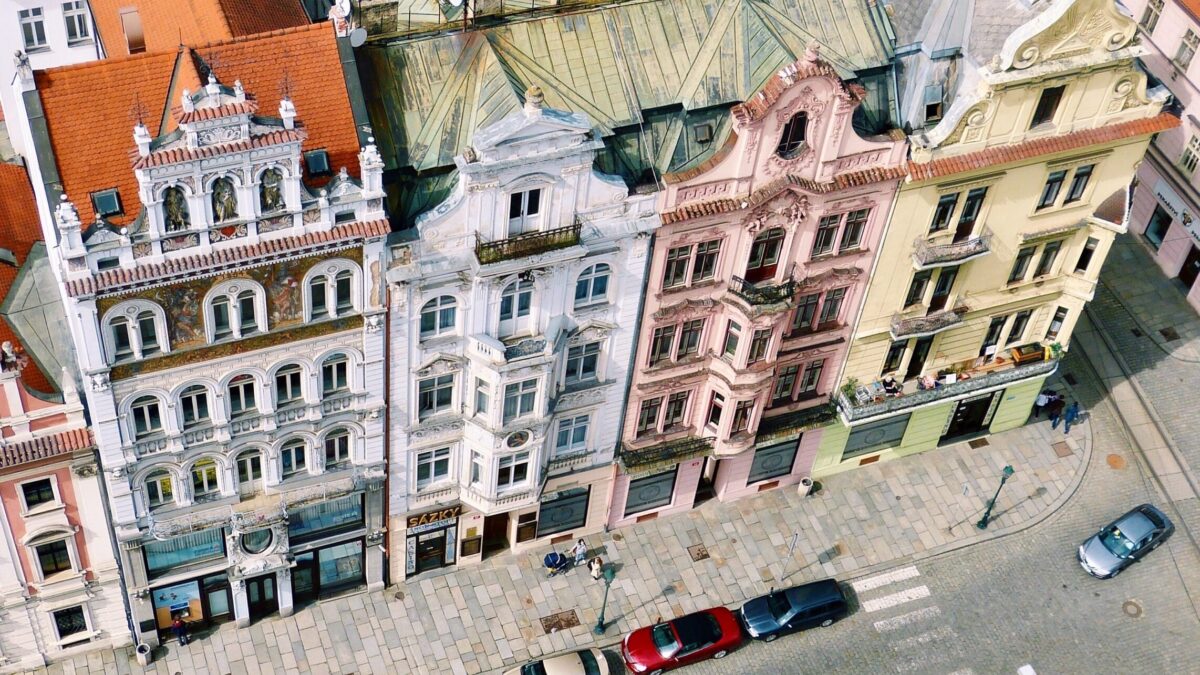 aerial view of buildings