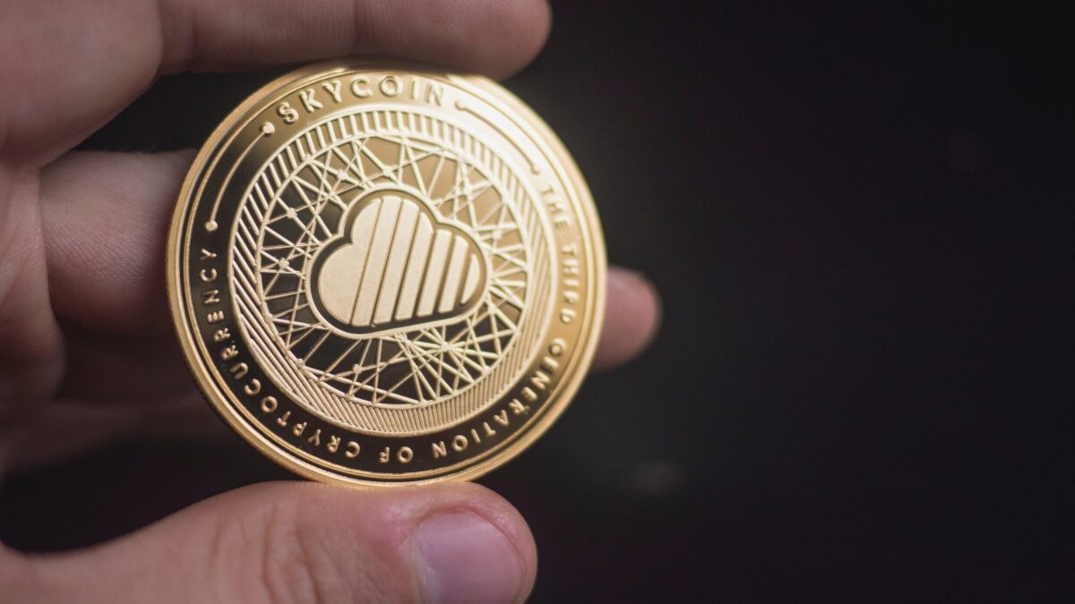 person holding gold-colored coin