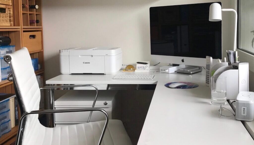 Evelyn Geissler white printer on white table