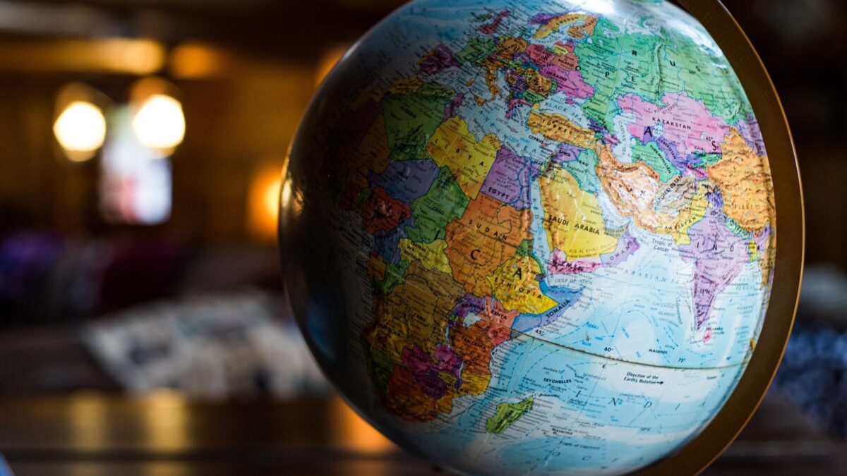 desk globe on table