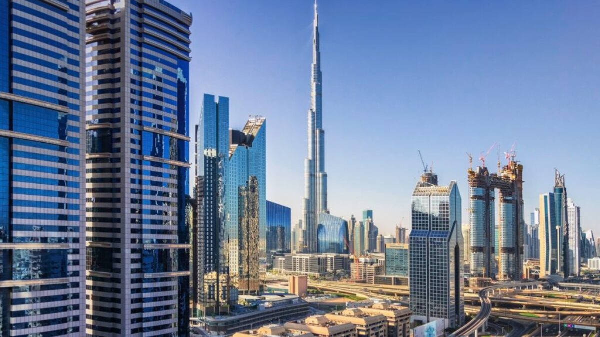 Burj Khalifa near city buildings