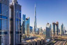 Burj Khalifa near city buildings