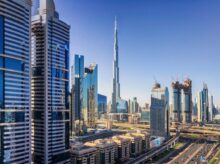 Burj Khalifa near city buildings