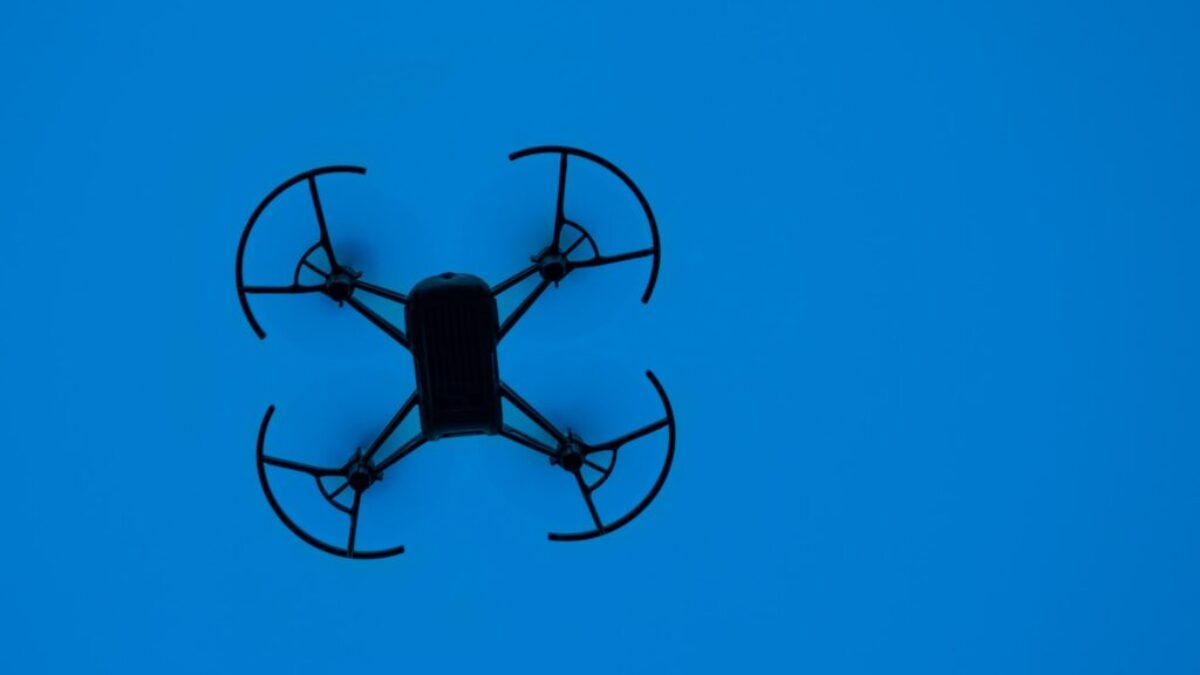 black quadcopter