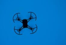 black quadcopter