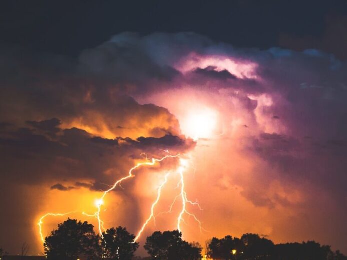 lightning strike at night