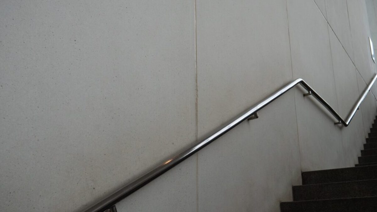 silver metal railings