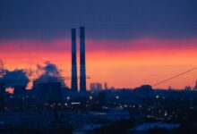 silhouette of city buildings during sunset