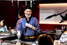 smiling man on counter