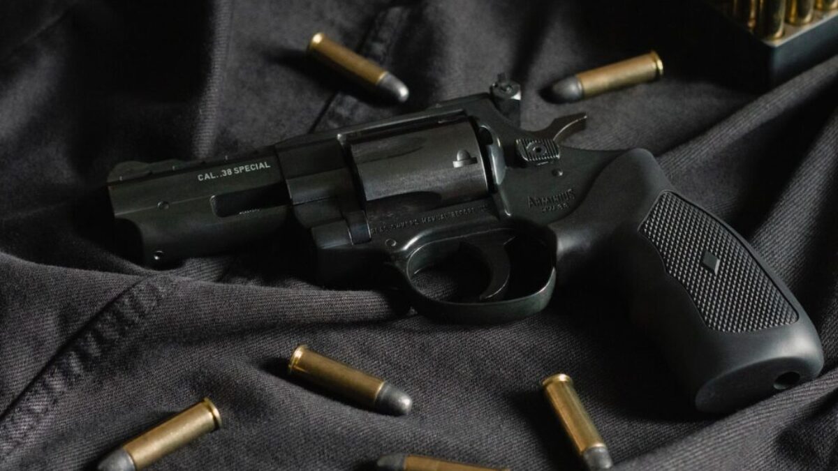 black and silver revolver pistol