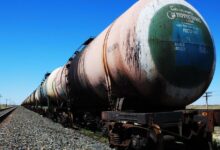 Long oil train on his way to Russia