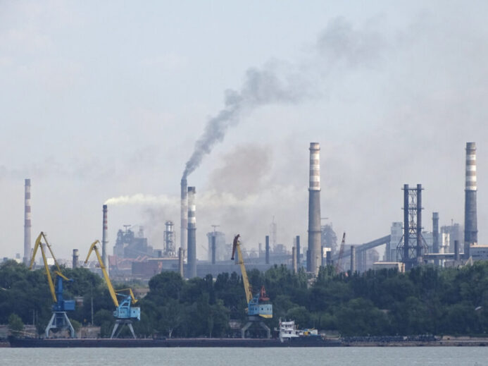 View across Dnieper River to Factory District - Zaporozhye - Ukraine