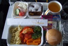Lufthansa A380 meal to Beijing
