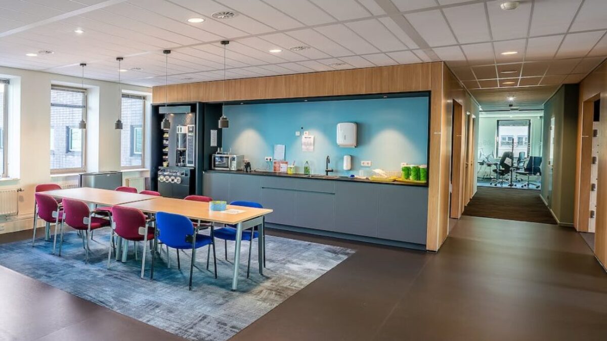 Office Canteen Arranged in Open Space