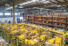 yellow and white plastic box lot
