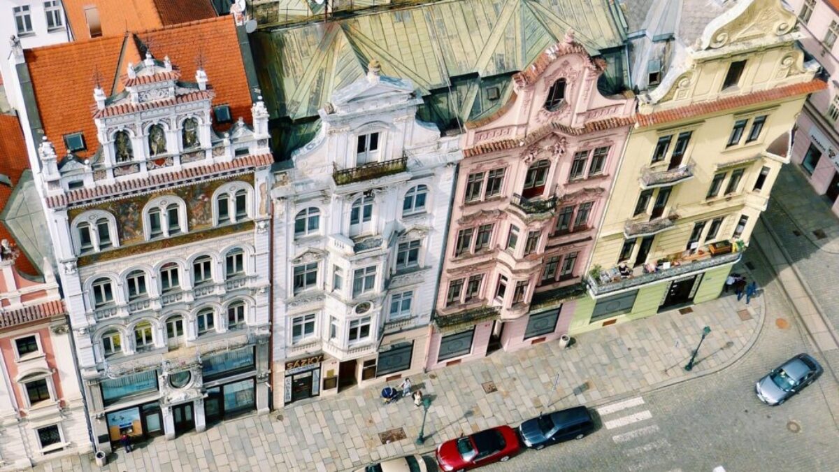 aerial view of buildings