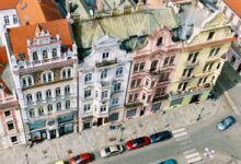aerial view of buildings