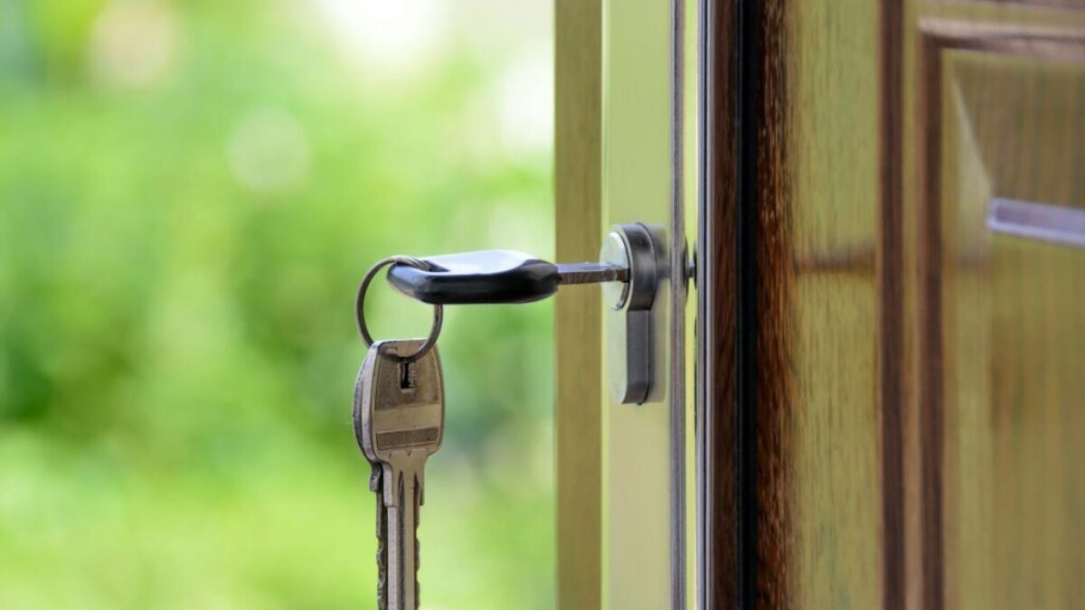 Black Handled Key on Key Hole