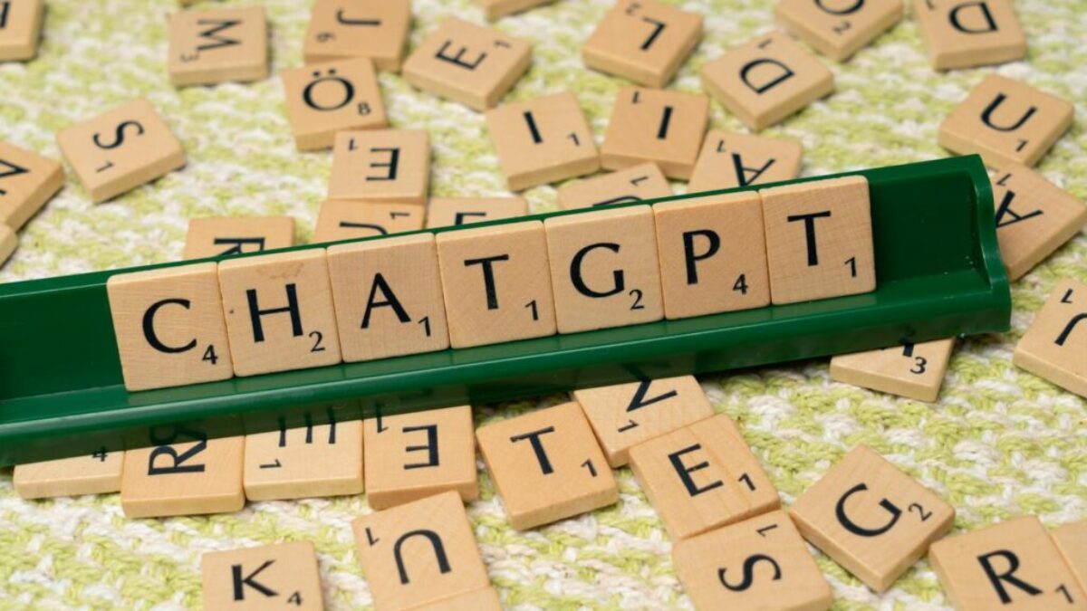 The word chatgpt is spelled out in scrabble tiles