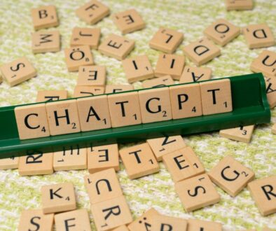 The word chatgpt is spelled out in scrabble tiles