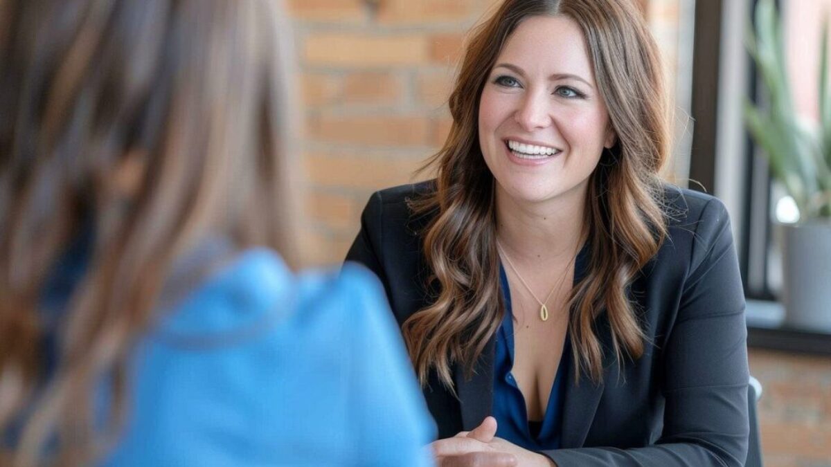 woman, interview, business