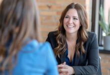 woman, interview, business