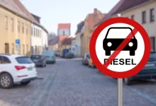 Značka Stop pro dieselové vozy ve městě