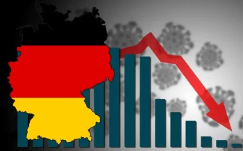 Koncept krize s mapou Německa