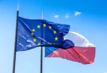 Vlajka EU a česká vlajka