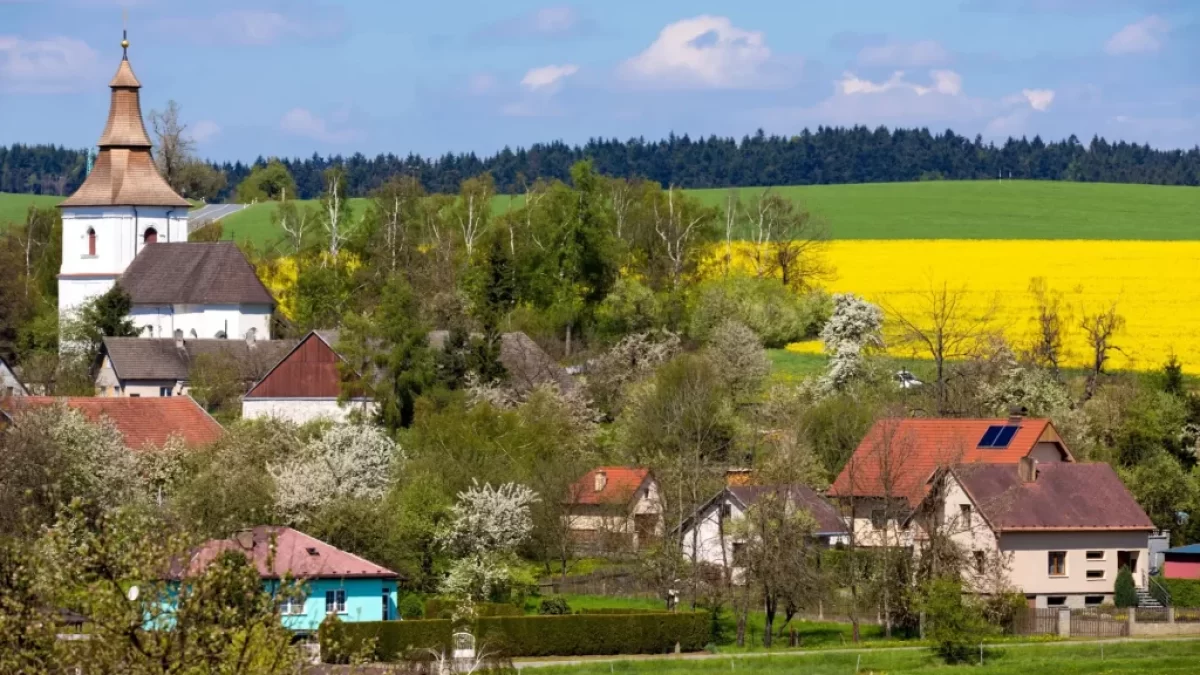Pohled na českou vesnici