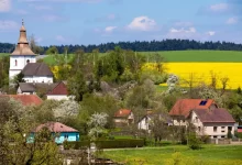Pohled na českou vesnici