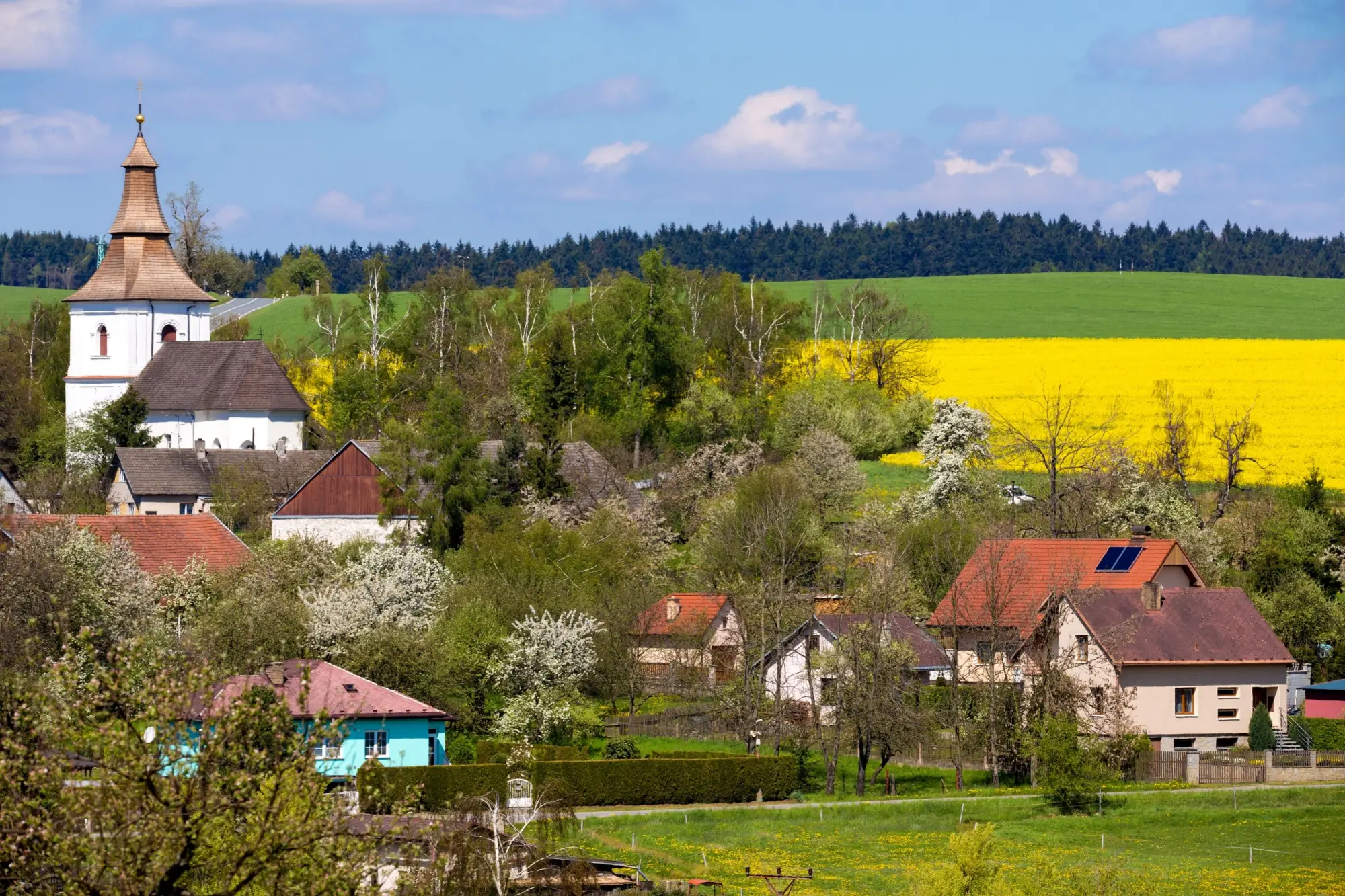 Pohled na českou vesnici