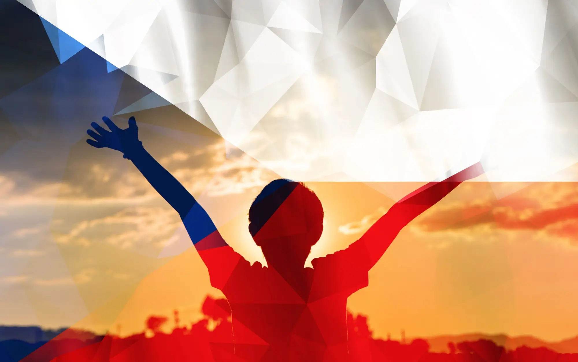 Česká vlajka a šťastné dítě