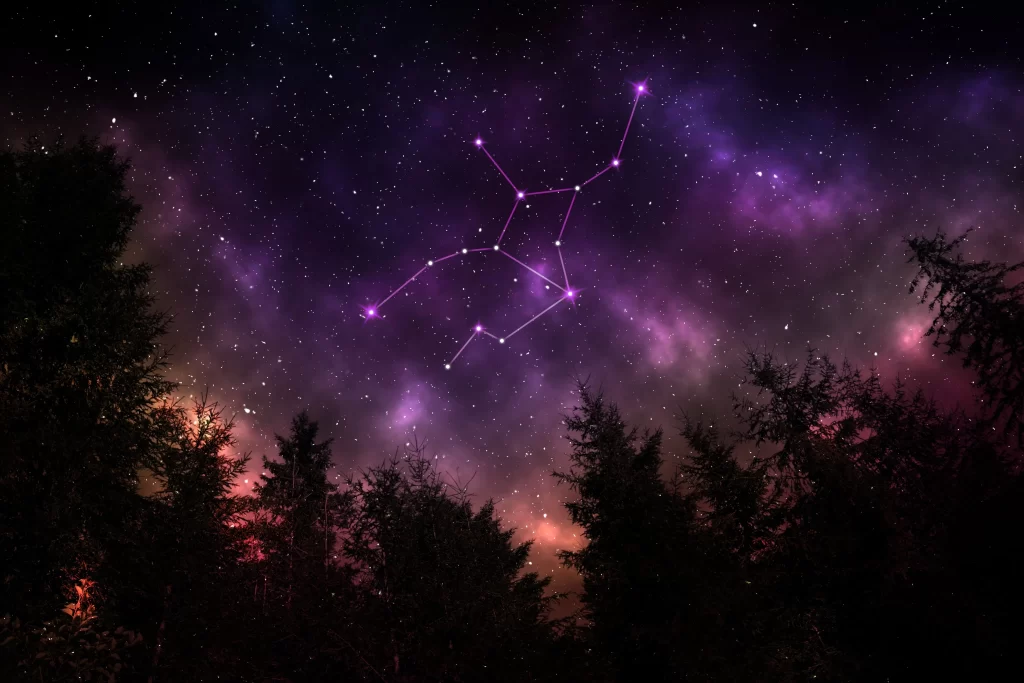Panna je znamením, které ke štěstí přišlo jak slepé k houslím. Zdroj: Shutterstock - ByznysDeník Znamení Panny na černém nebi.