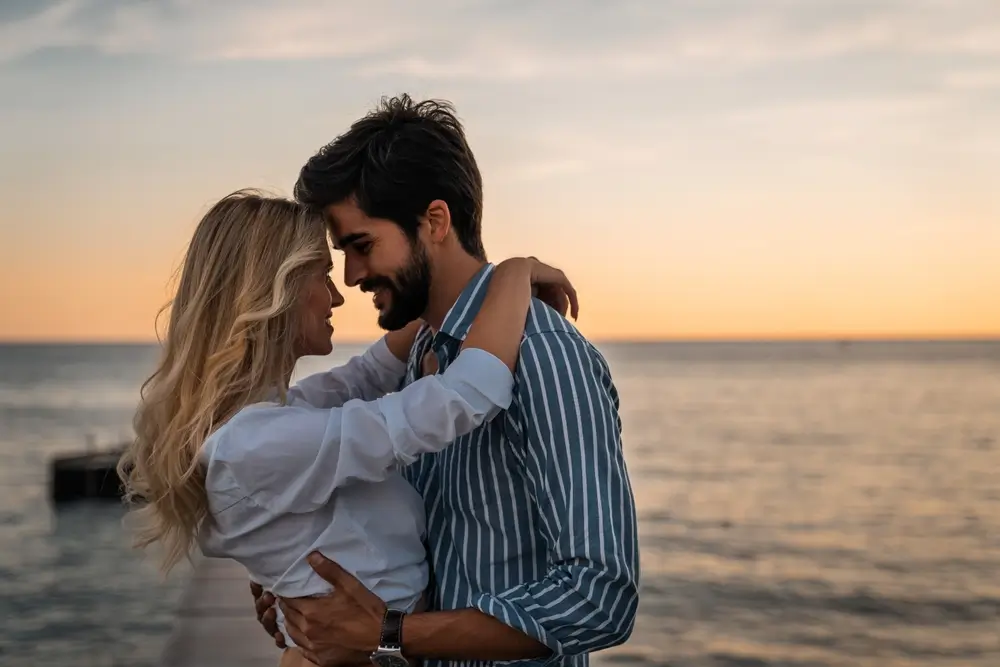 shutterstock_2361709403 - ByznysDeník Žena se objímá s mužem.