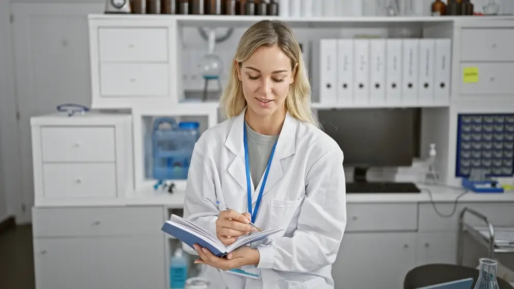 shutterstock_2429911641 - ByznysDeník Vědkyně při práci v laboratoři.