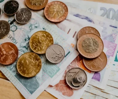 Česká hotovost v podobě mincí a bankovek