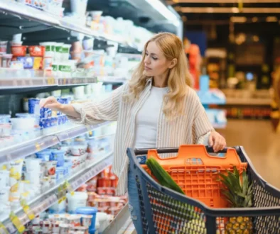Žena nakupuje v supermarketu