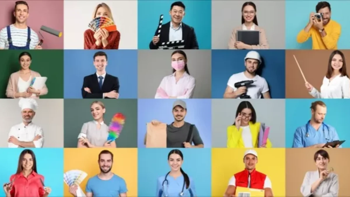Koláž fotografií lidé z různých profesí