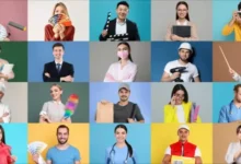 Koláž fotografií lidé z různých profesí