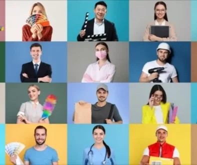Koláž fotografií lidé z různých profesí