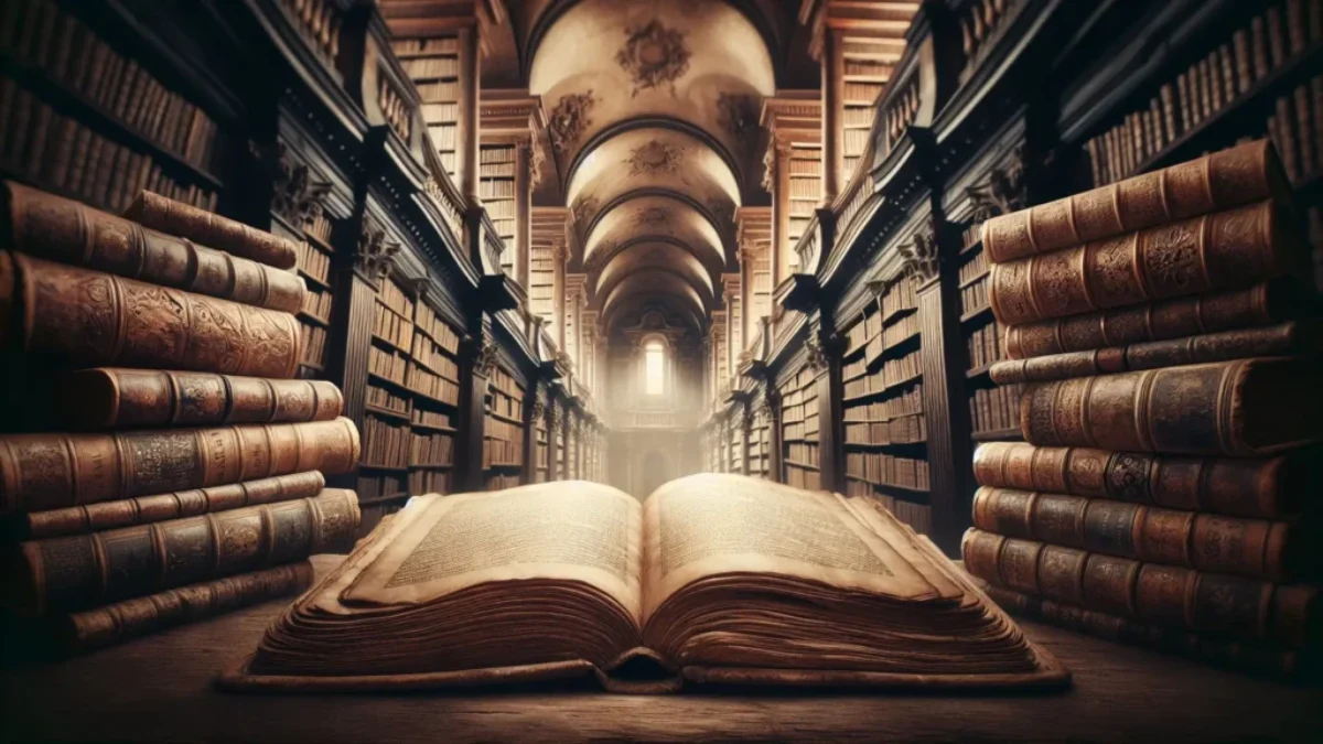Starožitné knihy v knihovně